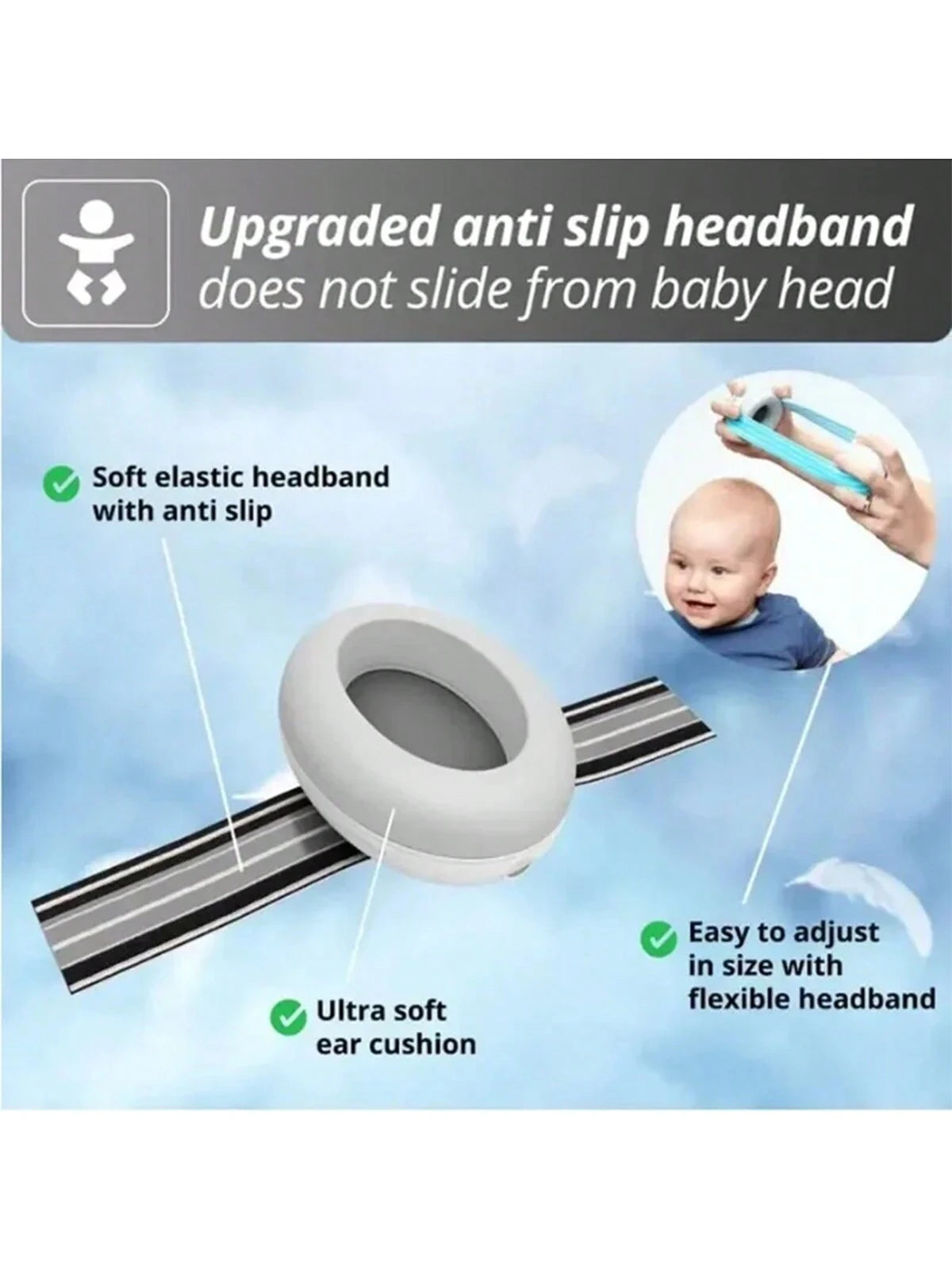 Pink Baby Steps Learning Headphones Ear Protection And Noise Reduction For Infants, Preventing Hearing Damage And Improving Sleep Baby Shower Family Decorations Gifts