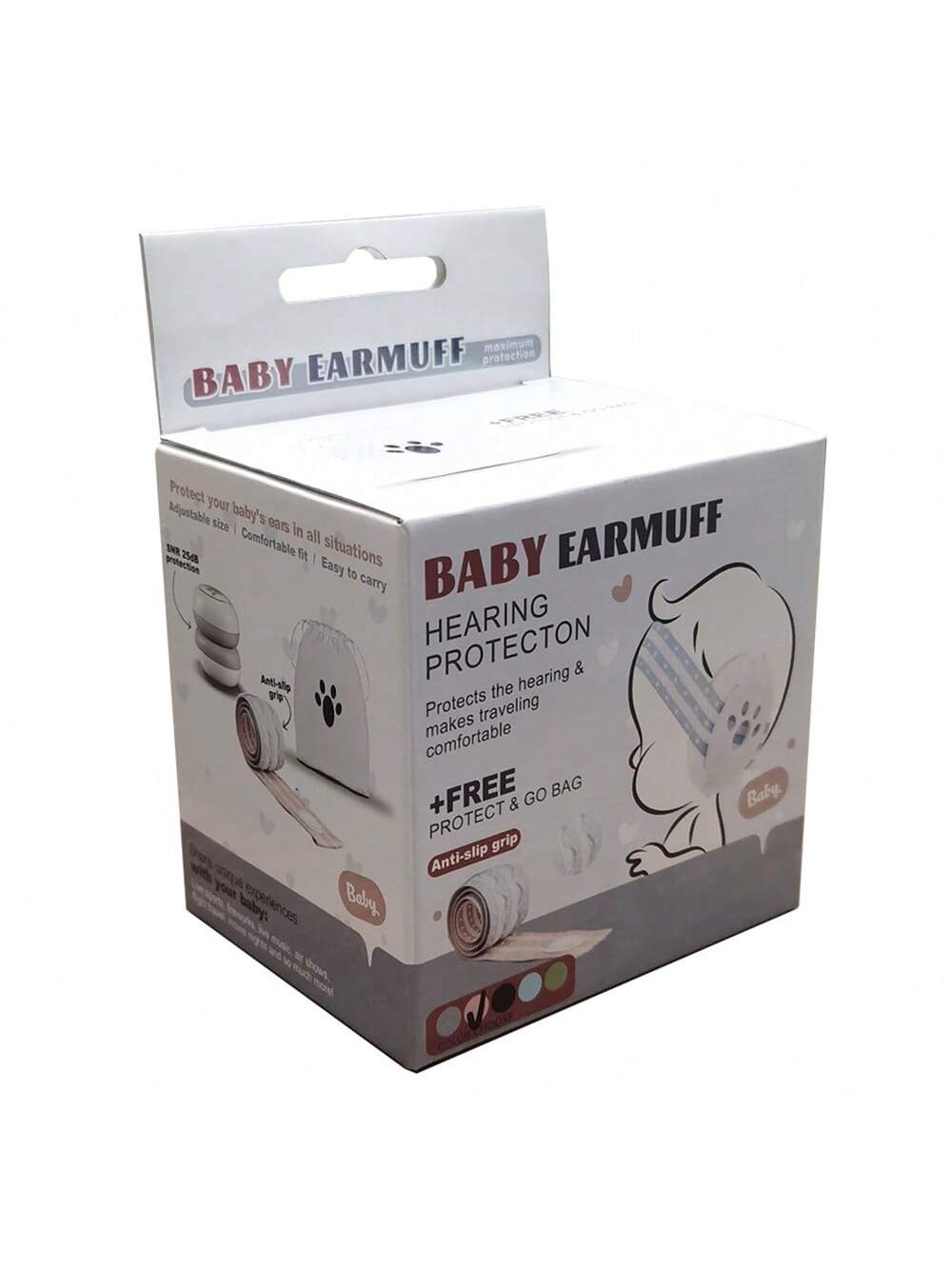 Pink Baby Steps Learning Headphones Ear Protection And Noise Reduction For Infants, Preventing Hearing Damage And Improving Sleep Baby Shower Family Decorations Gifts