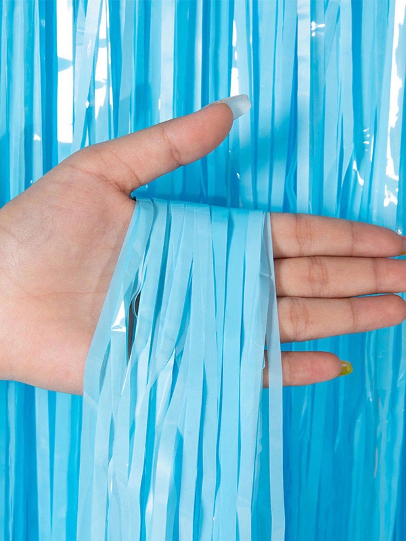 Pink & Blue Foil Fringe Curtain, Suitable For Gender Reveal Party Decor, Baby Shower, Birthday Photography Backdrop, Professional Photography Backdrop Foil Fringe Curtain, Applicable For Photo Booth B
