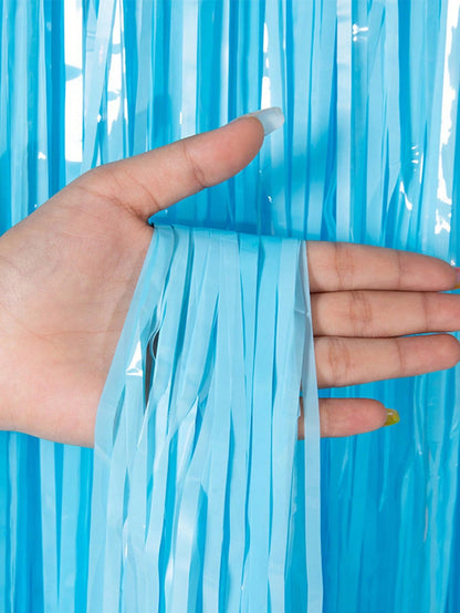 Pink & Blue Foil Fringe Curtain, Suitable For Gender Reveal Party Decor, Baby Shower, Birthday Photography Backdrop, Professional Photography Backdrop Foil Fringe Curtain, Applicable For Photo Booth B