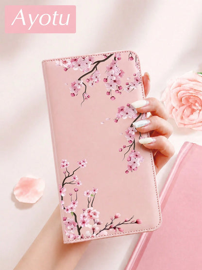 Pink Cherry Blossom Tree Car Registration & Insurance Document Holder – Vehicle Glove Box Organizer, Auto & Truck Storage Accessory, Ideal For Storing Important Papers, Driver Licenses, Passports, Car