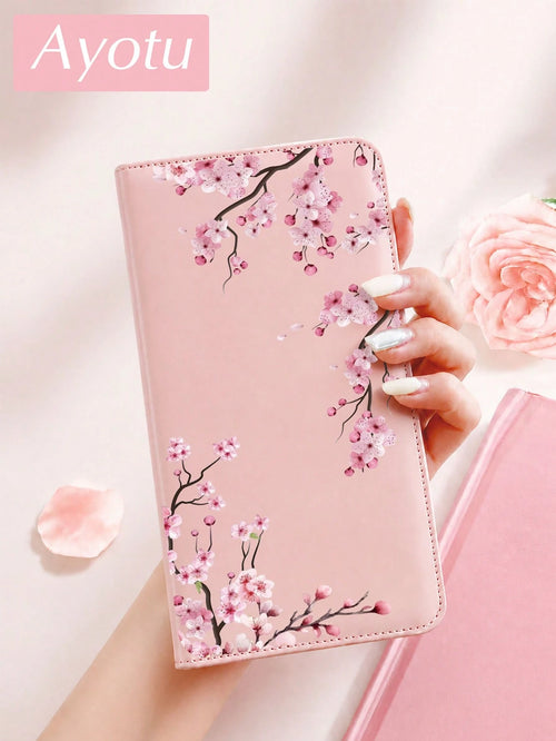 Pink Cherry Blossom Tree Car Registration & Insurance Document Holder – Vehicle Glove Box Organizer, Auto & Truck Storage Accessory, Ideal For Storing Important Papers, Driver Licenses, Passports, Car