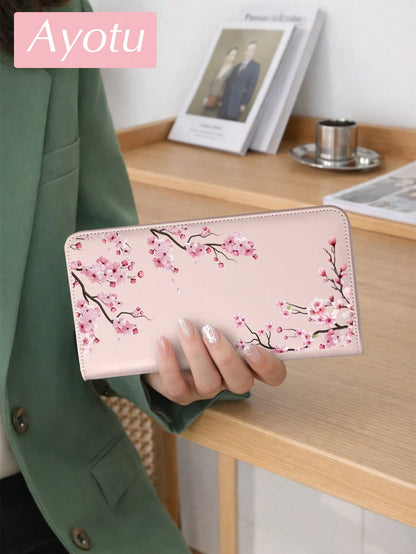 Pink Cherry Blossom Tree Car Registration & Insurance Document Holder – Vehicle Glove Box Organizer, Auto & Truck Storage Accessory, Ideal For Storing Important Papers, Driver Licenses, Passports, Car