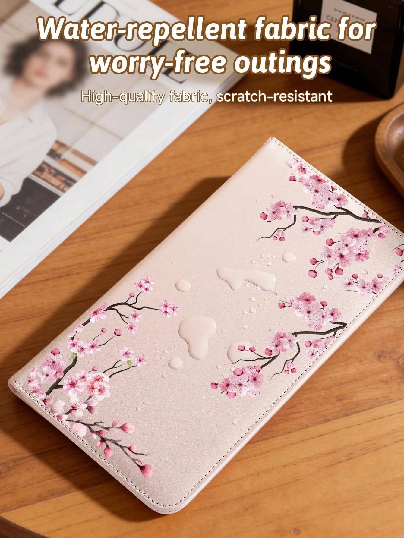 Pink Cherry Blossom Tree Car Registration & Insurance Document Holder – Vehicle Glove Box Organizer, Auto & Truck Storage Accessory, Ideal For Storing Important Papers, Driver Licenses, Passports, Car