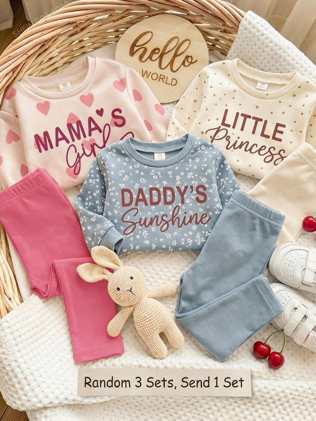 Pink, Cute Heart Letter Mama'girl❤, Baby Girl Casual Comfortable Soft Thick Warm Crew Neck Long Sleeve Sweatshirt & Leggings, Suitable For Autumn/Winter Daily, Cozy Season, Stylish Baby Girl