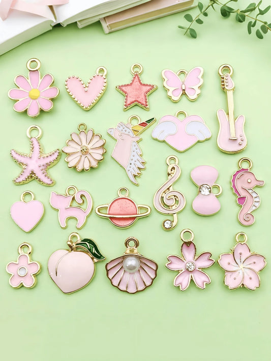 Pink Daisy DIY Jewelry Pendant Accessories, Suitable For Handmade Earrings, Bracelets, Necklaces, Bag Charms, Etc.
