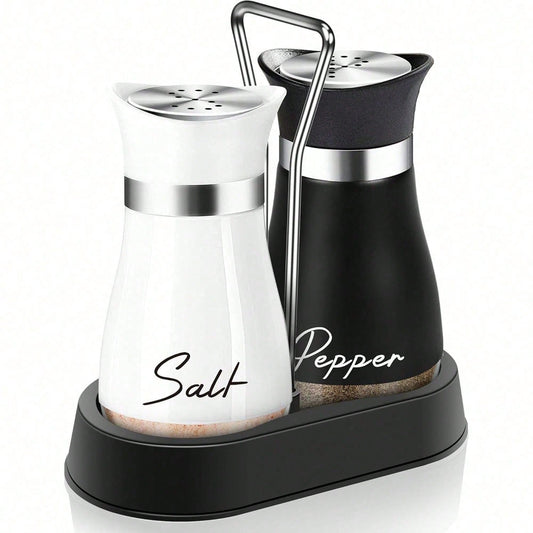 Pink Salt And Pepper Shakers Set With Holder,4 Oz Kitchen Decor And Accessories Home Essentials Cute Household Items For Mother's Day Housewarming Gift Refillable Design (Pink)