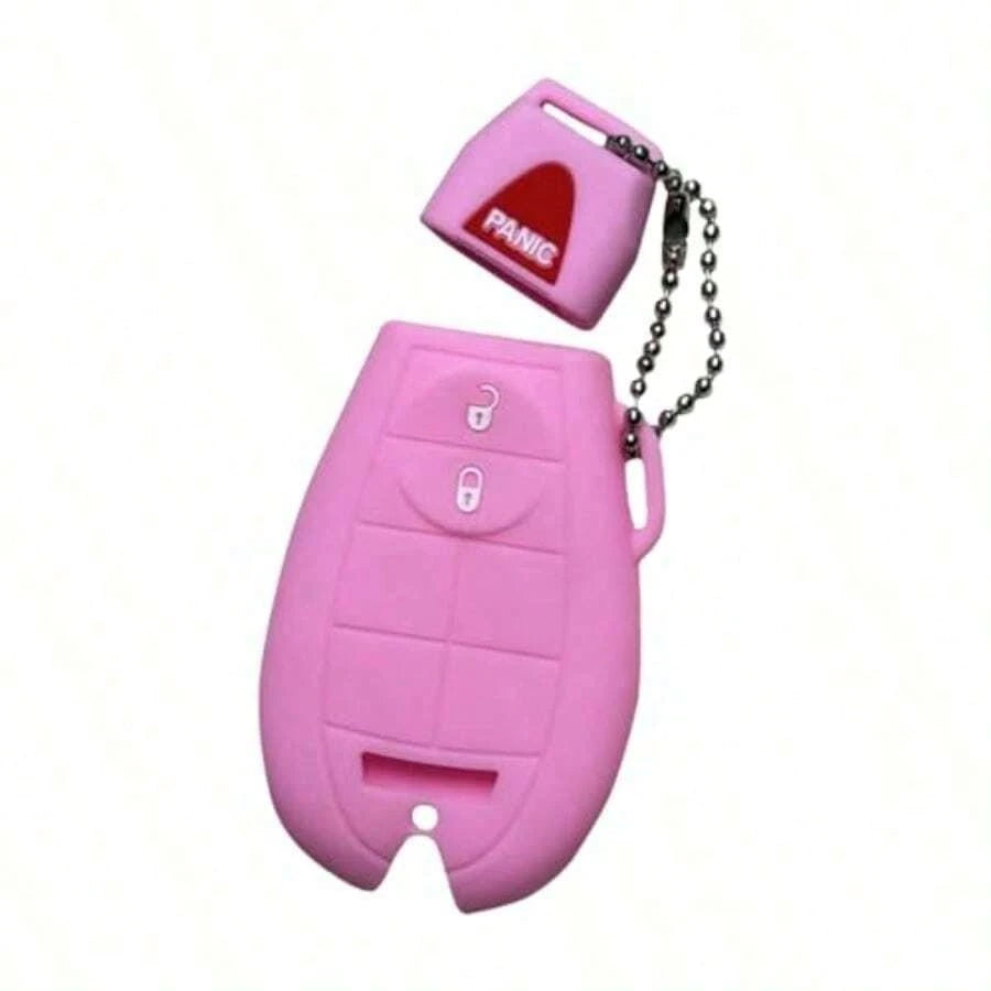 Pink Silicone Fob Cover 3 Buttons Keyless Protector Dart Durango Grand Ram Pickup 1500 2500 3500 Commander Grand Cherokee 2008-2019 AIPA