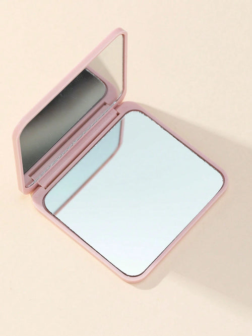 Pink Square Portable Folding Mirror For Daily Use & Travel,Cheap,Stocking Stuffers,Makeup,Makeup Tools,Cheap Stuff,Gifts,Gifts For Women,Christmas Gifts,Giveaways,Travel,Cheap Stuff,Travel Essential