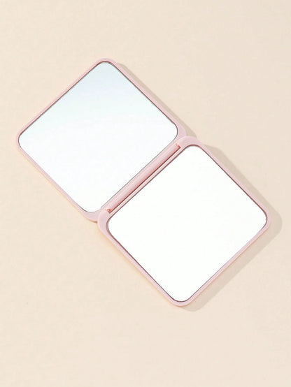 Pink Square Portable Folding Mirror For Daily Use & Travel,Cheap,Stocking Stuffers,Makeup,Makeup Tools,Cheap Stuff,Gifts,Gifts For Women,Christmas Gifts,Giveaways,Travel,Cheap Stuff,Travel Essential