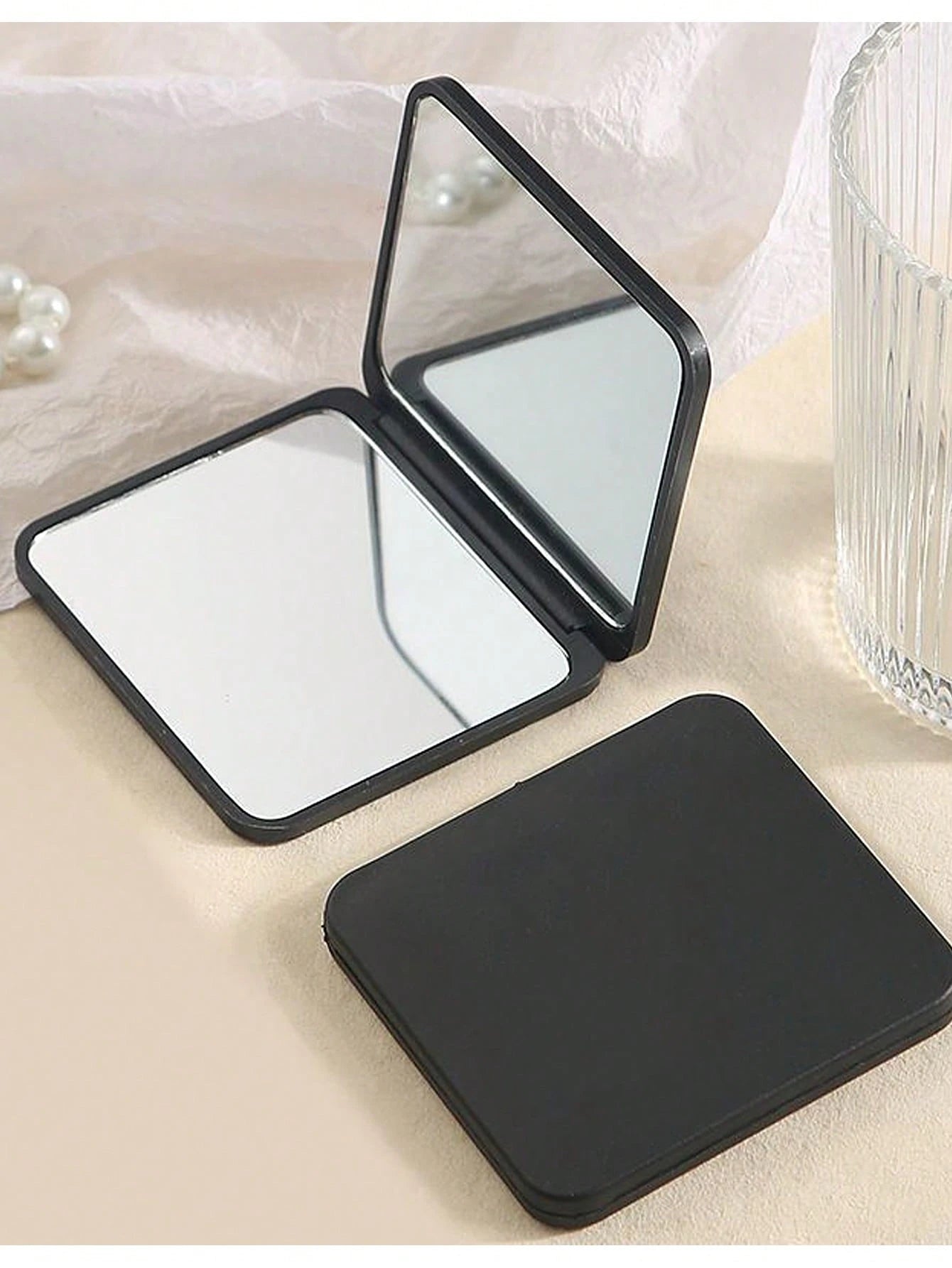 Pink Square Portable Folding Mirror For Daily Use & Travel,Cheap,Stocking Stuffers,Makeup,Makeup Tools,Cheap Stuff,Gifts,Gifts For Women,Christmas Gifts,Giveaways,Travel,Cheap Stuff,Travel Essential