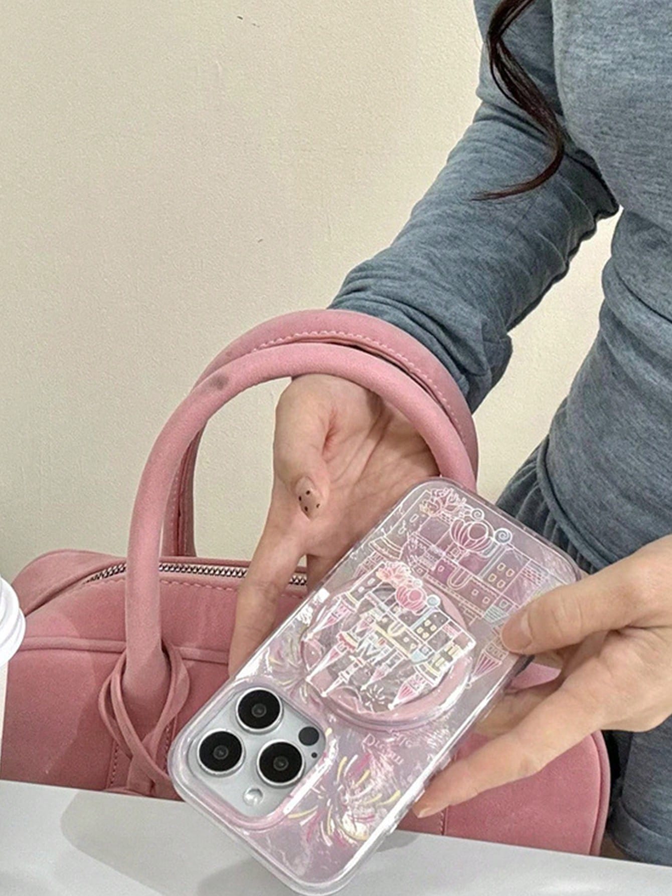 Pink Telescopic 1pc Castle Shaped Magnetic Phone Holder, Girly Style, Thoughtful Gift For Girlfriend, Family, And Colleagues, Magnetic Phone Stand, Phone Accessory, Travel Essential, Spring Birthday G