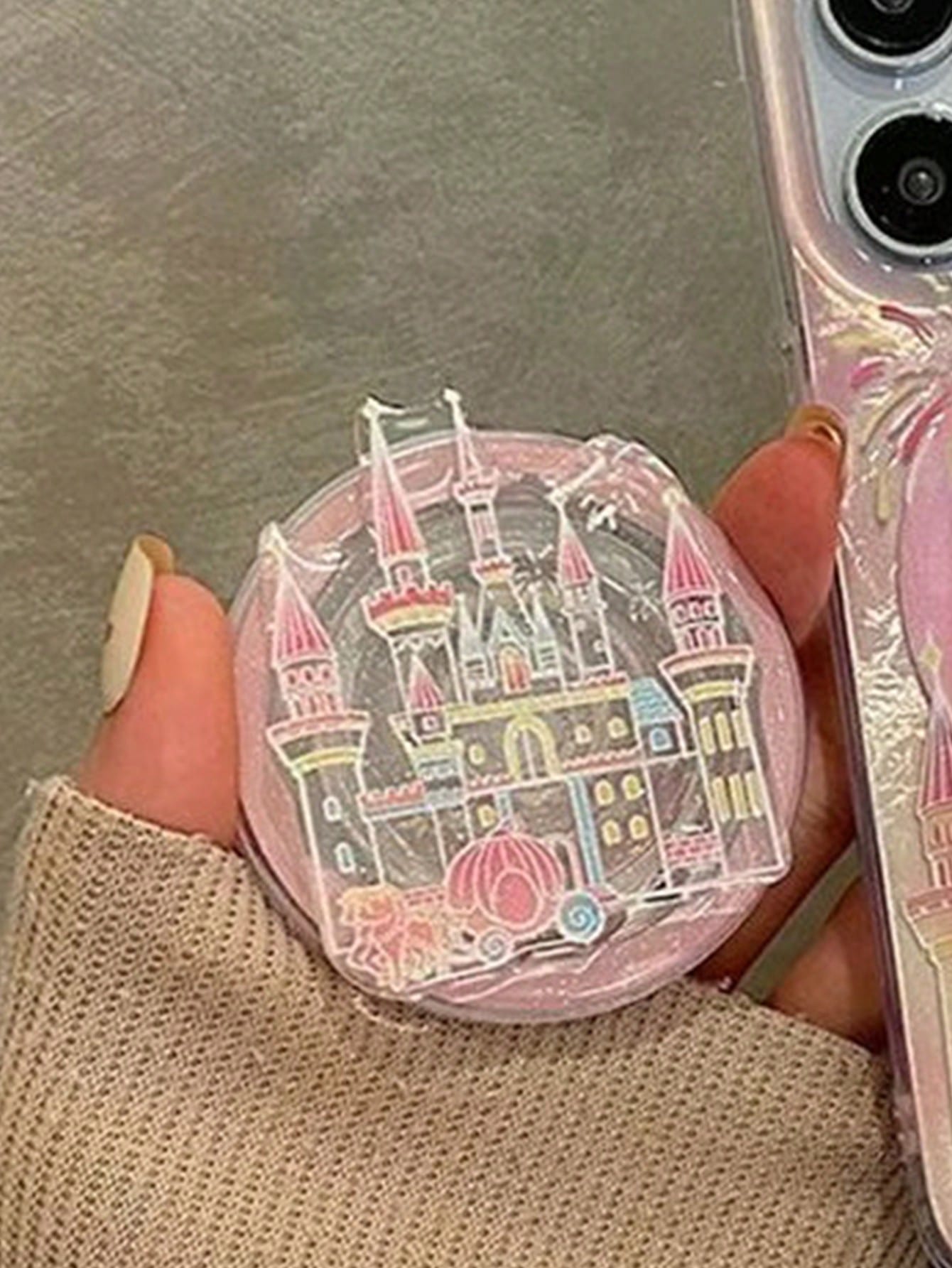 Pink Telescopic 1pc Castle Shaped Magnetic Phone Holder, Girly Style, Thoughtful Gift For Girlfriend, Family, And Colleagues, Magnetic Phone Stand, Phone Accessory, Travel Essential, Spring Birthday G