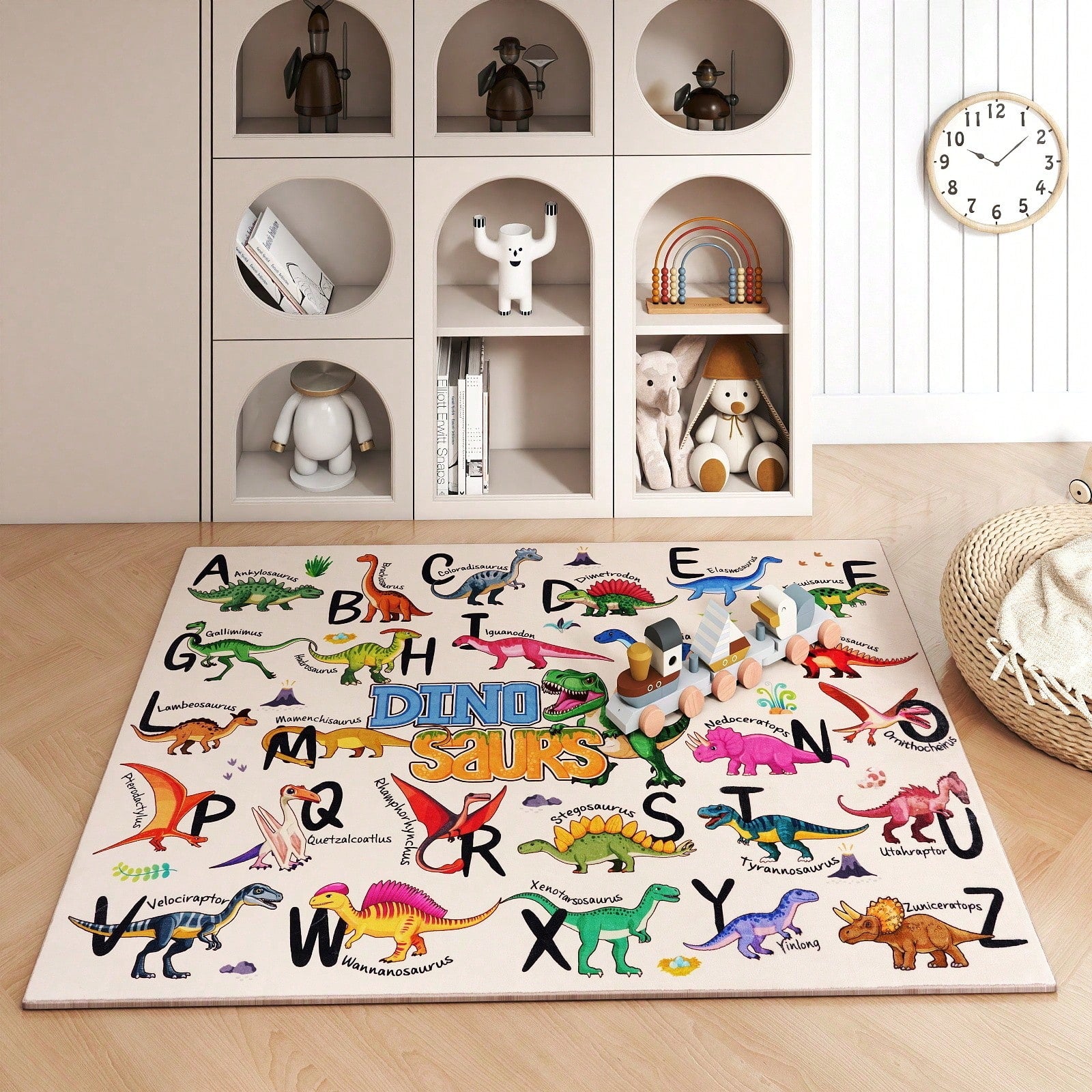 Play Rugs Large Round And Rectangular Alphabet Rugs Round Puzzle Rugs Decorative Soft Floor Mats Bedside Rugs