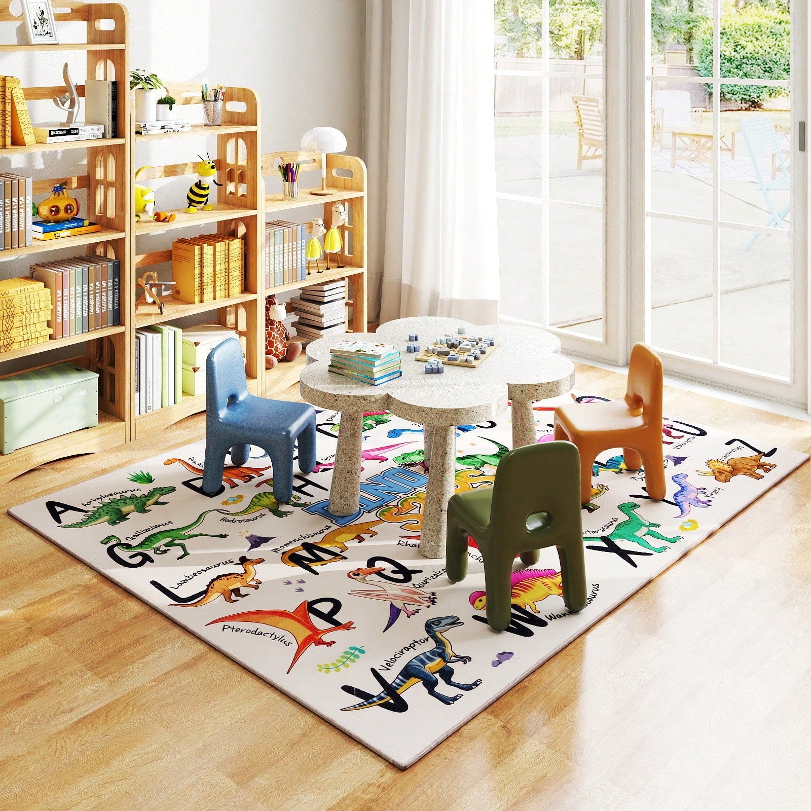 Play Rugs Large Round And Rectangular Alphabet Rugs Round Puzzle Rugs Decorative Soft Floor Mats Bedside Rugs