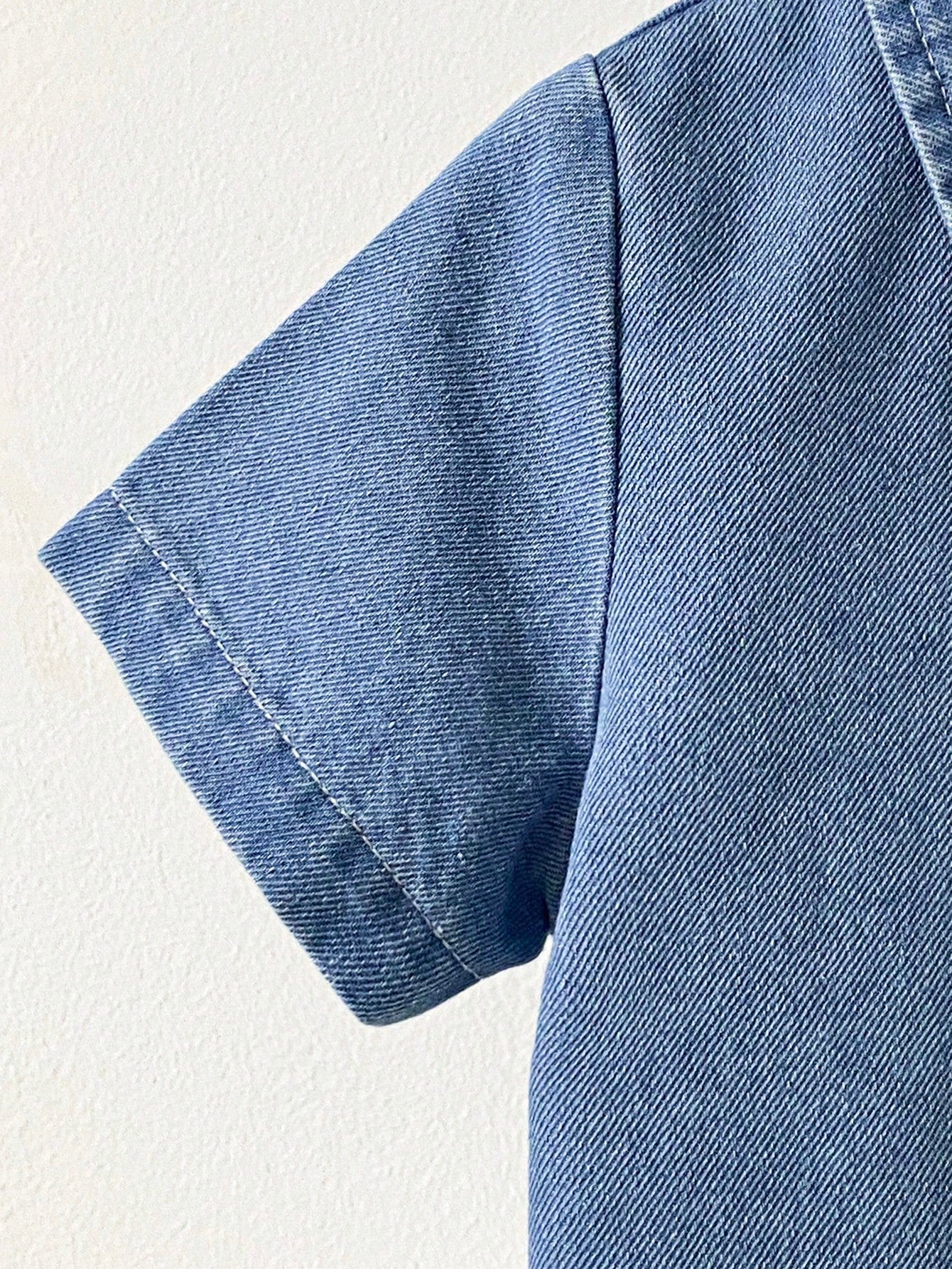 Playful Pals 2pcs Infant Baby Boy Summer Blue Denim Set Fashionable Lapel Short Sleeve Cardigan Top&Shorts Minimalist Casual Beach Outfit Loose Fit Toddler Clothes