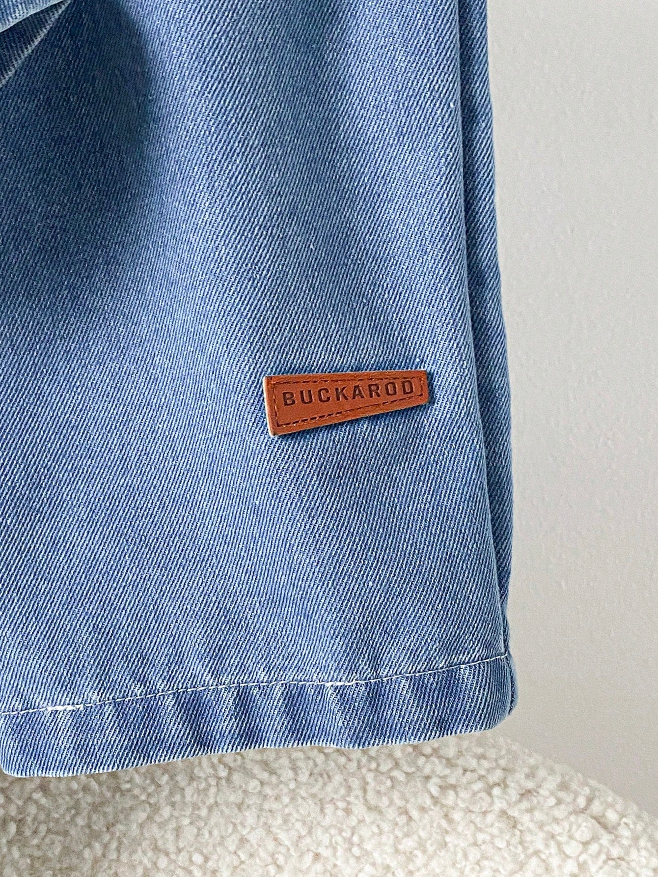 Playful Pals 2pcs Infant Baby Boy Summer Blue Denim Set Fashionable Lapel Short Sleeve Cardigan Top&Shorts Minimalist Casual Beach Outfit Loose Fit Toddler Clothes