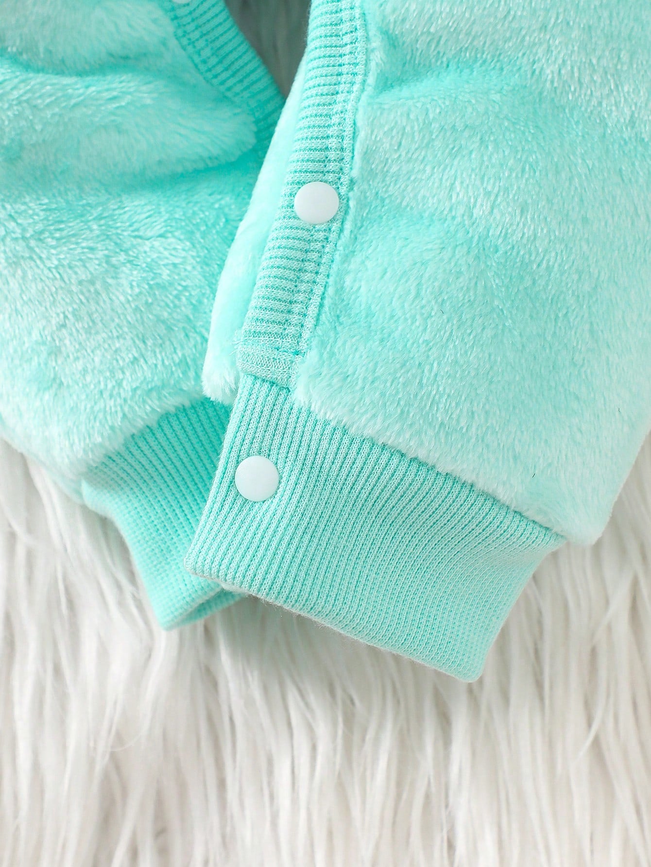 Playful Pals Baby Boys Unisex Mint Green Plush Long Sleeve Jumpsuit,Autumn Cute Monster Cartoon Funny Face Embroidered Romper,Family Matching Outdoor Play Outfit