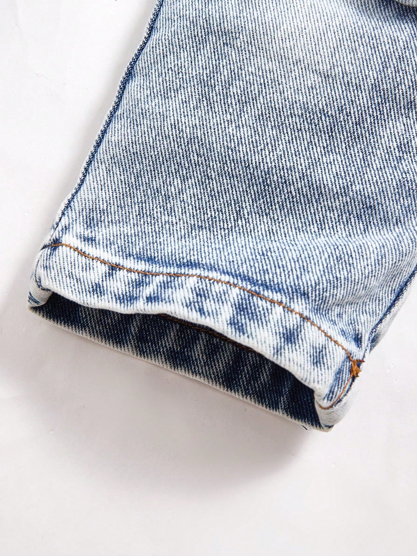 Playful Pals Baby Boys' Washed Denim Pleated Straight Leg Casual Pants With Side Accordion Pockets