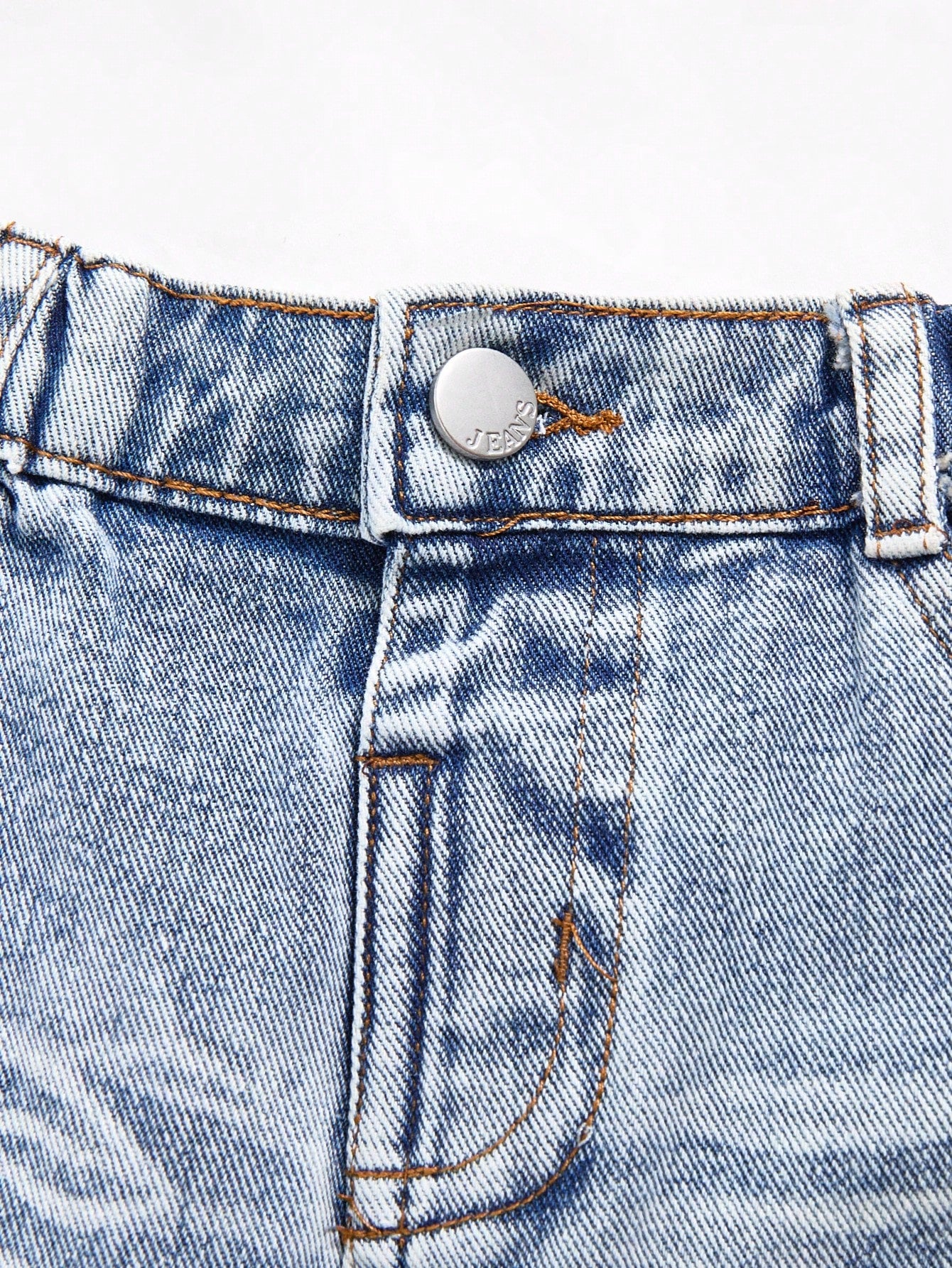 Playful Pals Baby Boys' Washed Denim Pleated Straight Leg Casual Pants With Side Accordion Pockets