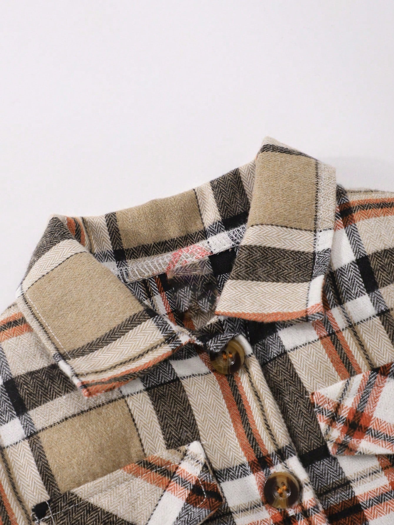 Playful Pals Toddler Infant Unisex Boy Casual Plaid Long-Sleeved Shirt With Turn-Down Pockets, Button-Down Collar, Suitable For School, Everyday Casual Wear.