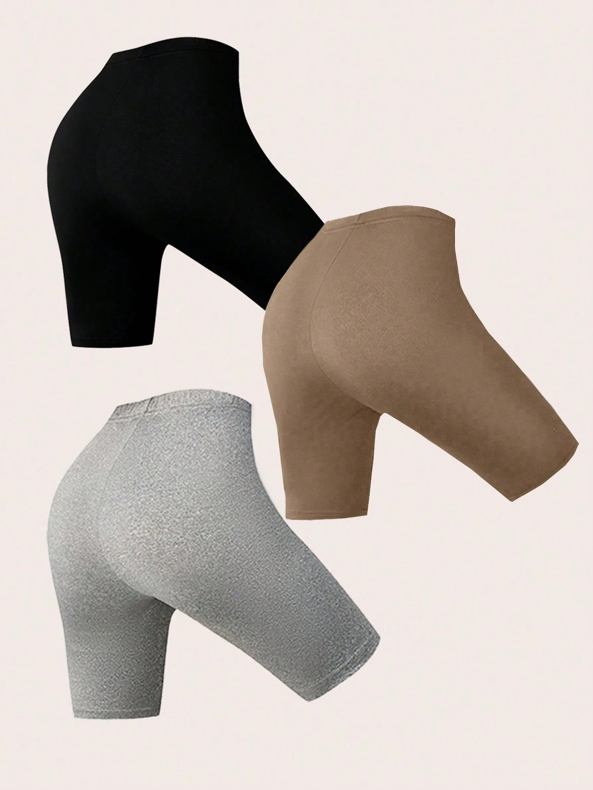 Plivvot Women's Simple Solid Color Three-Piece Set Base Layer Leggings