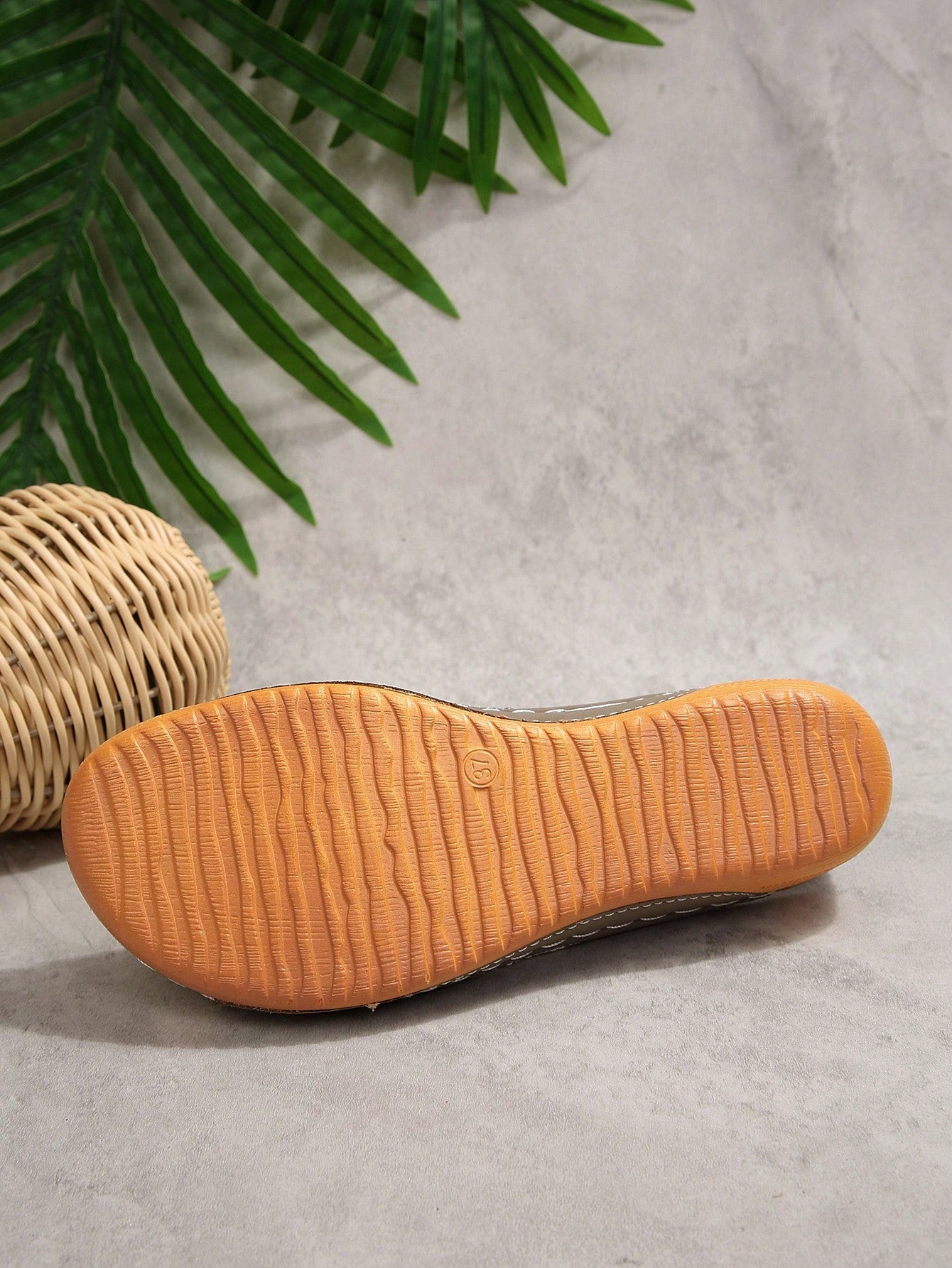 Plus Size 36-45 Summer New Fashion Simple Khaki PU Round Toe Wedge Heel Thick Sole Women Sandals, Outdoor Beach Slip-On Comfortable Slippers