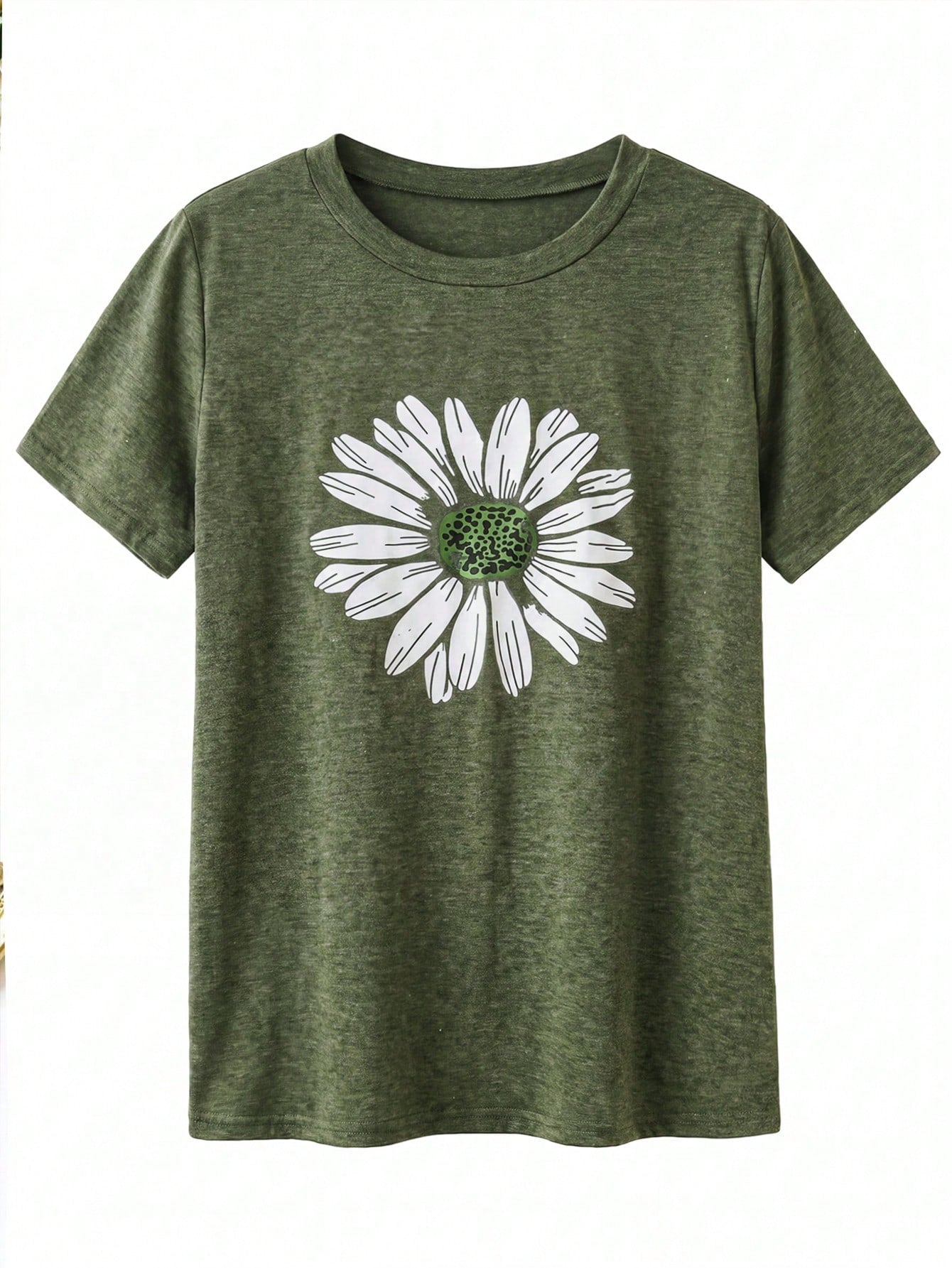 Plus Size Floral Print Short Sleeve T-Shirt Graphic Tees Women Tops