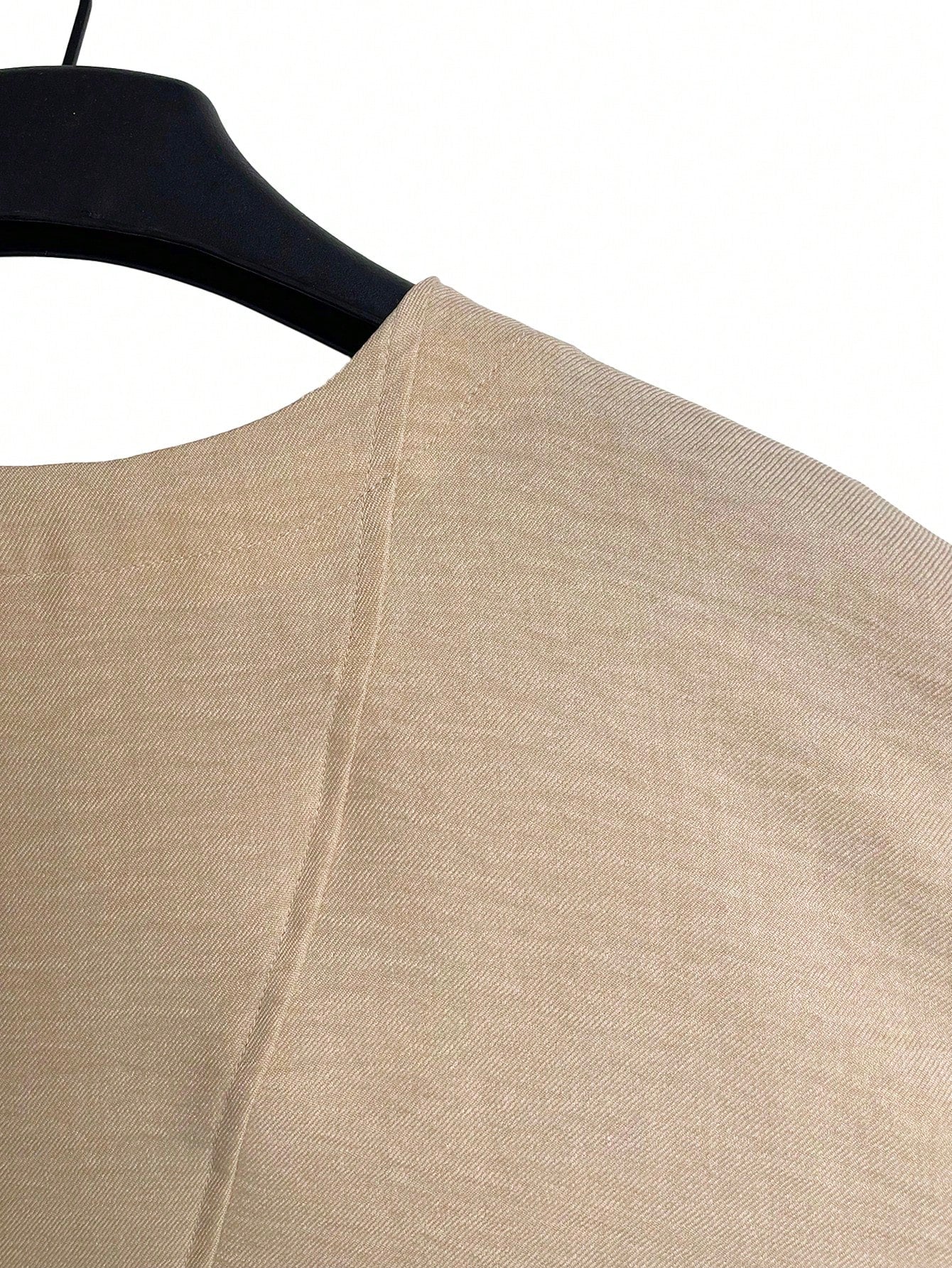 Plus Size Women Solid Color Round Neck Dropped Shoulder Split Hem Blouse