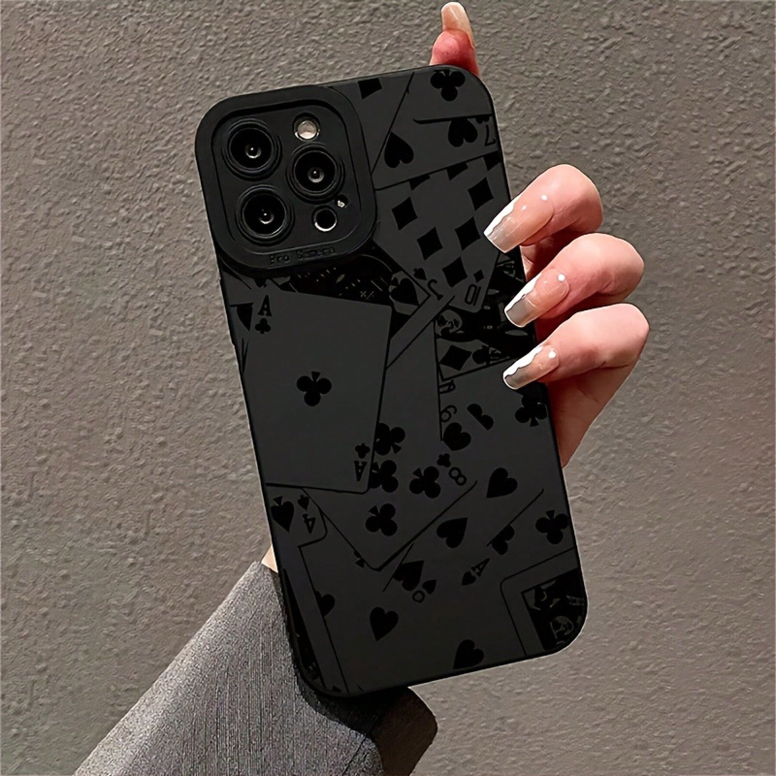 Poker Card Pattern Phone Case,-Drop Matte Finish For IPhone 16 Pro Max/15 Plus/14/12/11, Christmas Gift, New Year's Gift, Easter Gift, Halloween Present For Friends And Family, Daily Use Case, Holida