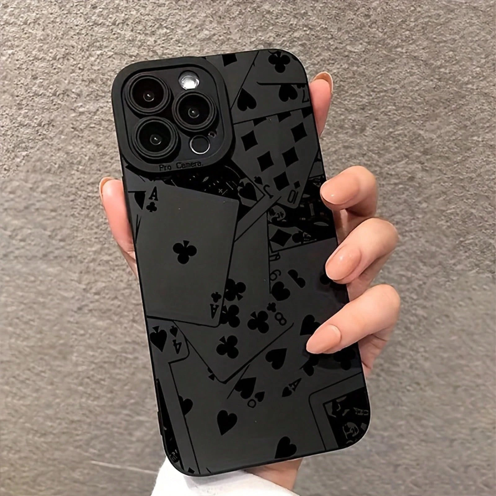 Poker Card Pattern Phone Case,-Drop Matte Finish For IPhone 16 Pro Max/15 Plus/14/12/11, Christmas Gift, New Year's Gift, Easter Gift, Halloween Present For Friends And Family, Daily Use Case, Holida