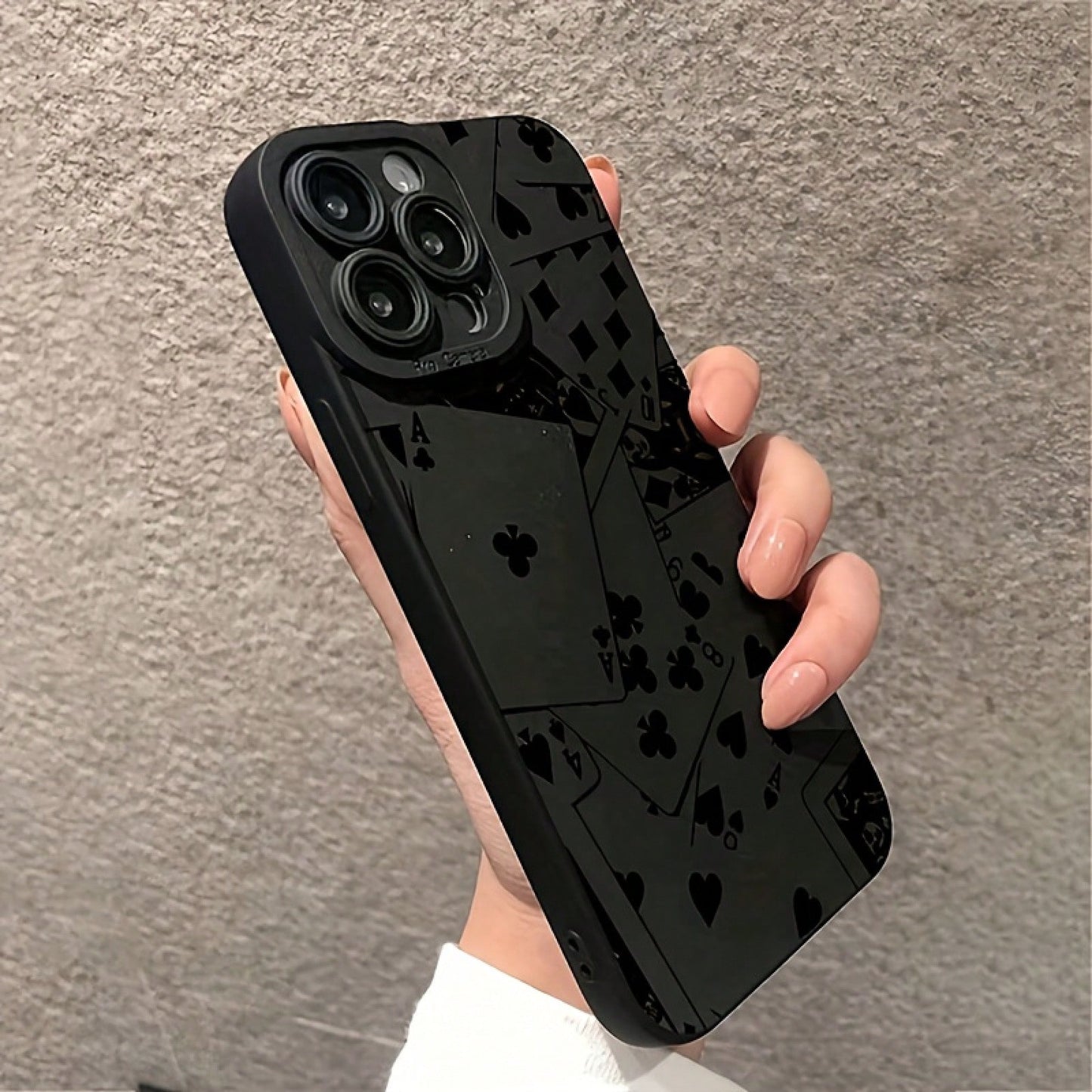 Poker Card Pattern Phone Case,-Drop Matte Finish For IPhone 16 Pro Max/15 Plus/14/12/11, Christmas Gift, New Year's Gift, Easter Gift, Halloween Present For Friends And Family, Daily Use Case, Holida