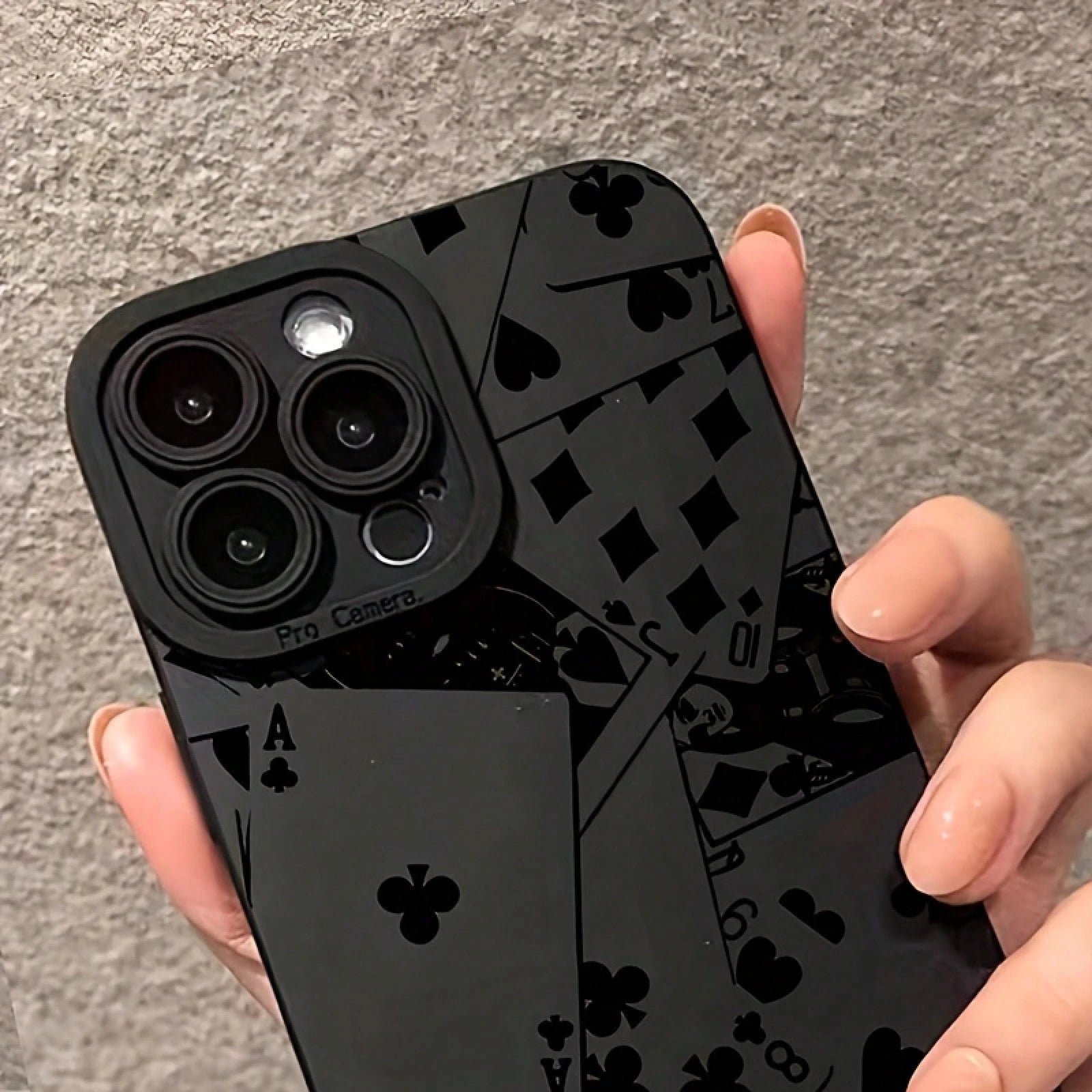 Poker Card Pattern Phone Case,-Drop Matte Finish For IPhone 16 Pro Max/15 Plus/14/12/11, Christmas Gift, New Year's Gift, Easter Gift, Halloween Present For Friends And Family, Daily Use Case, Holida