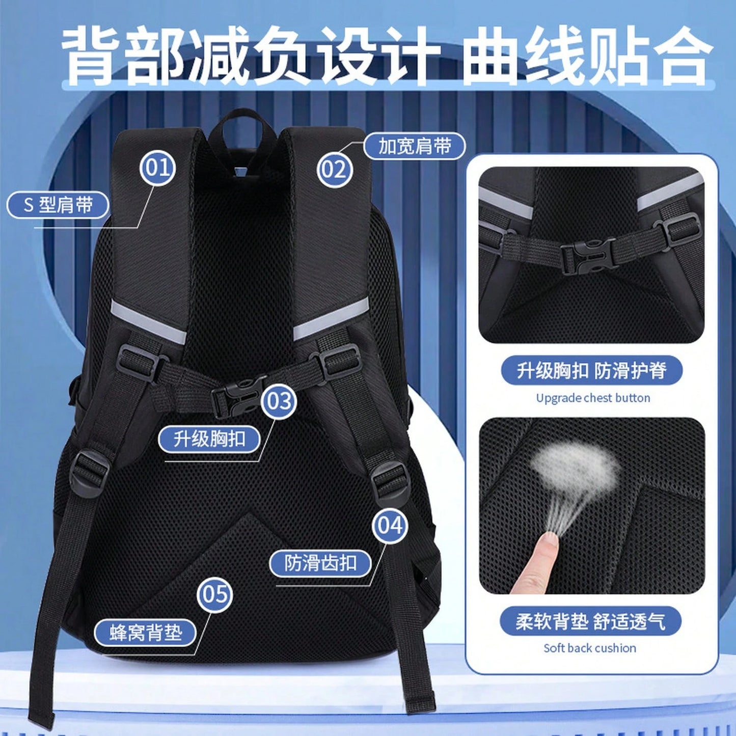 Popular Minimalist Style Large-Capacity Backpack Middle And High School Students, Adult Casual Laptop Backpack