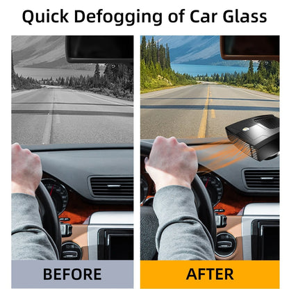 Portable 24/12V Car Heater, 2 In1 Fast Heating And Cooling Fan For Car Windshield Defogger Defroster, Plug-In Cigaerte Lighter Suitable For Vehicles Cars SUV