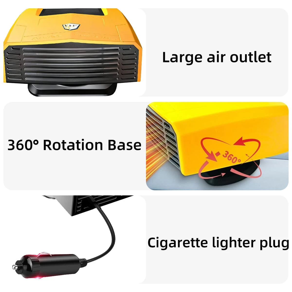 Portable 24/12V Car Heater, 2 In1 Fast Heating And Cooling Fan For Car Windshield Defogger Defroster, Plug-In Cigaerte Lighter Suitable For Vehicles Cars SUV