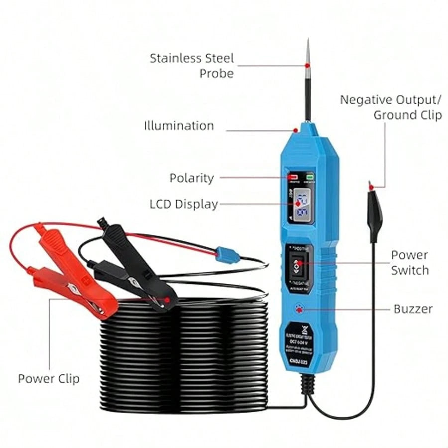 Portable Automotive Circuit Digital Measurement Pen 6-24V Fault Detector Automotive Electrical System Tester- Essential For Auto Repair And Household Use