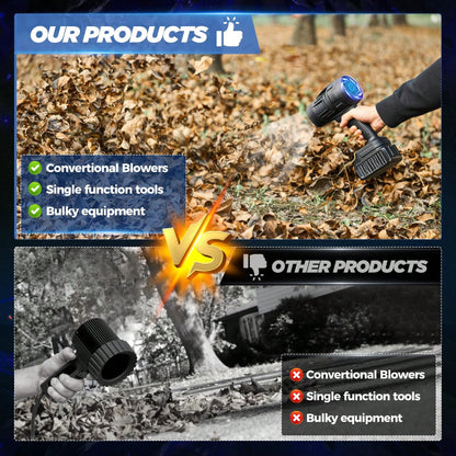 Portable Cordless Leaf Blower, Handheld Garden Blower, 180,000 RPM, With 2*4000mAh Batteries, Ideal For Patio Cleaning, Leaf Removal, Drying, Camping