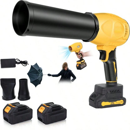 Portable Cordless Leaf Blower, Handheld Garden Blower, 180,000 RPM, With 2*4000mAh Batteries, Ideal For Patio Cleaning, Leaf Removal, Drying, Camping