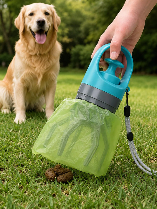 Portable Dog Poop Scooper With Built-In Bag Dispenser, Lightweight Claw Pet Waste Picker For Walks, Parks & Outdoor Cleanup