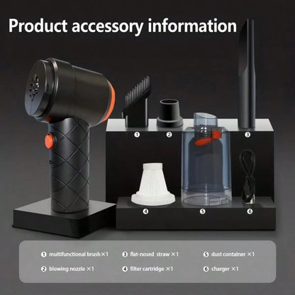 Portable Handheld Vacuum Cleaner| Cyclone Suction Technology,Cordless Design,USB Rechargeable Large Battery,Powerful Suction,Lightweight And Flexible,Integrates Blowing,Suction And Charging,Suitable