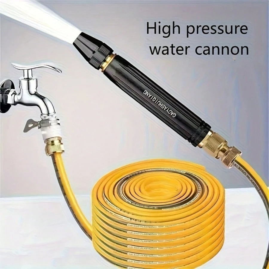 Portable High Pressure Water Gun, 2X Powerful High Pressure Car Wash Nozzle- Durable Plastic Body, Adjustable Garden Hose Spray Nozzle, Powerful Cleaning Tool For Motorcycles And Cars. Ergonomic Hand
