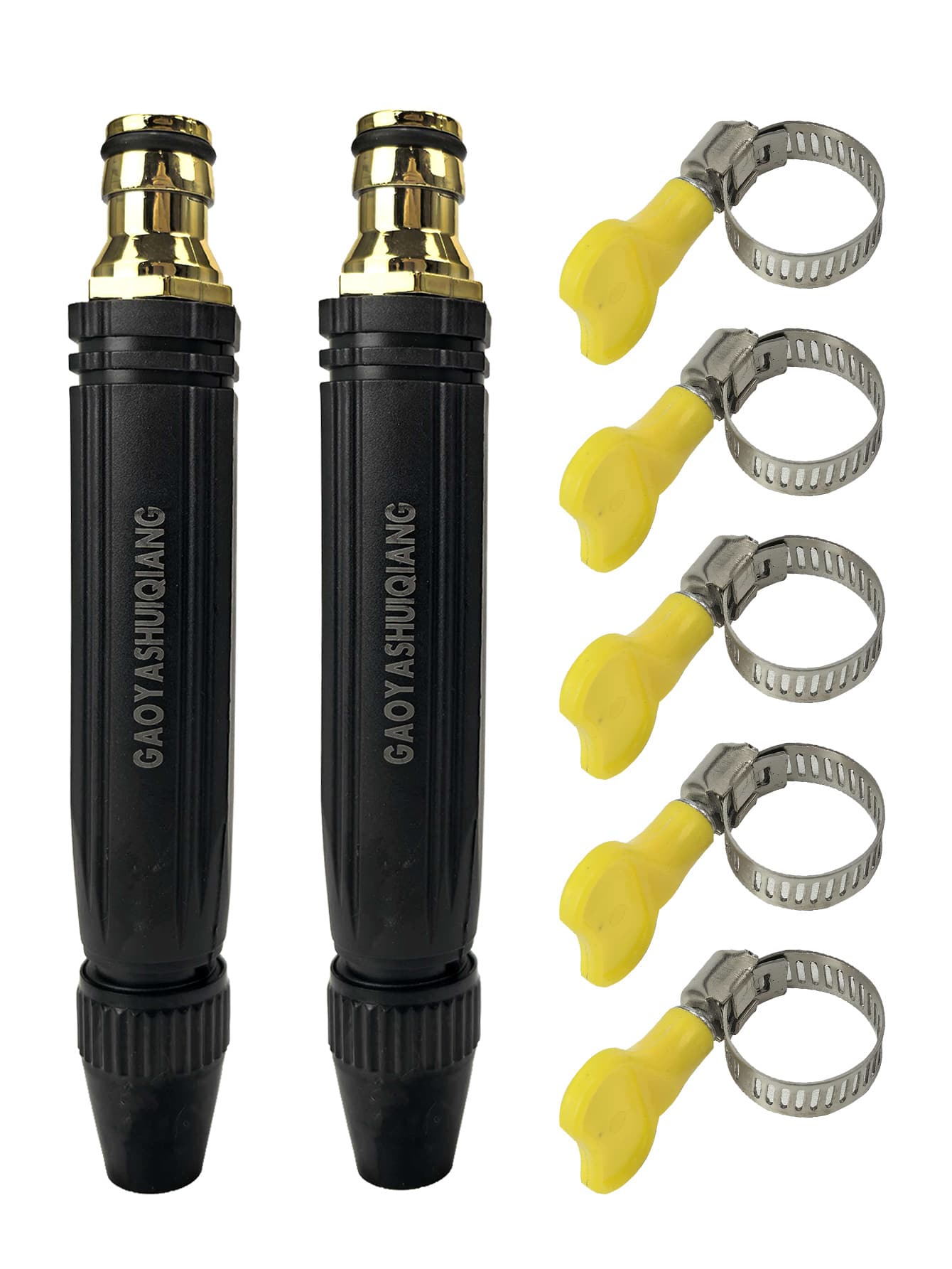 Portable High Pressure Water Gun, 2X Powerful High Pressure Car Wash Nozzle- Durable Plastic Body, Adjustable Garden Hose Spray Nozzle, Powerful Cleaning Tool For Motorcycles And Cars. Ergonomic Hand