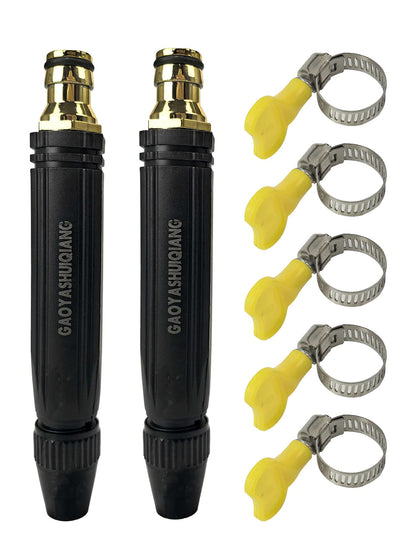 Portable High Pressure Water Gun, 2X Powerful High Pressure Car Wash Nozzle- Durable Plastic Body, Adjustable Garden Hose Spray Nozzle, Powerful Cleaning Tool For Motorcycles And Cars. Ergonomic Hand