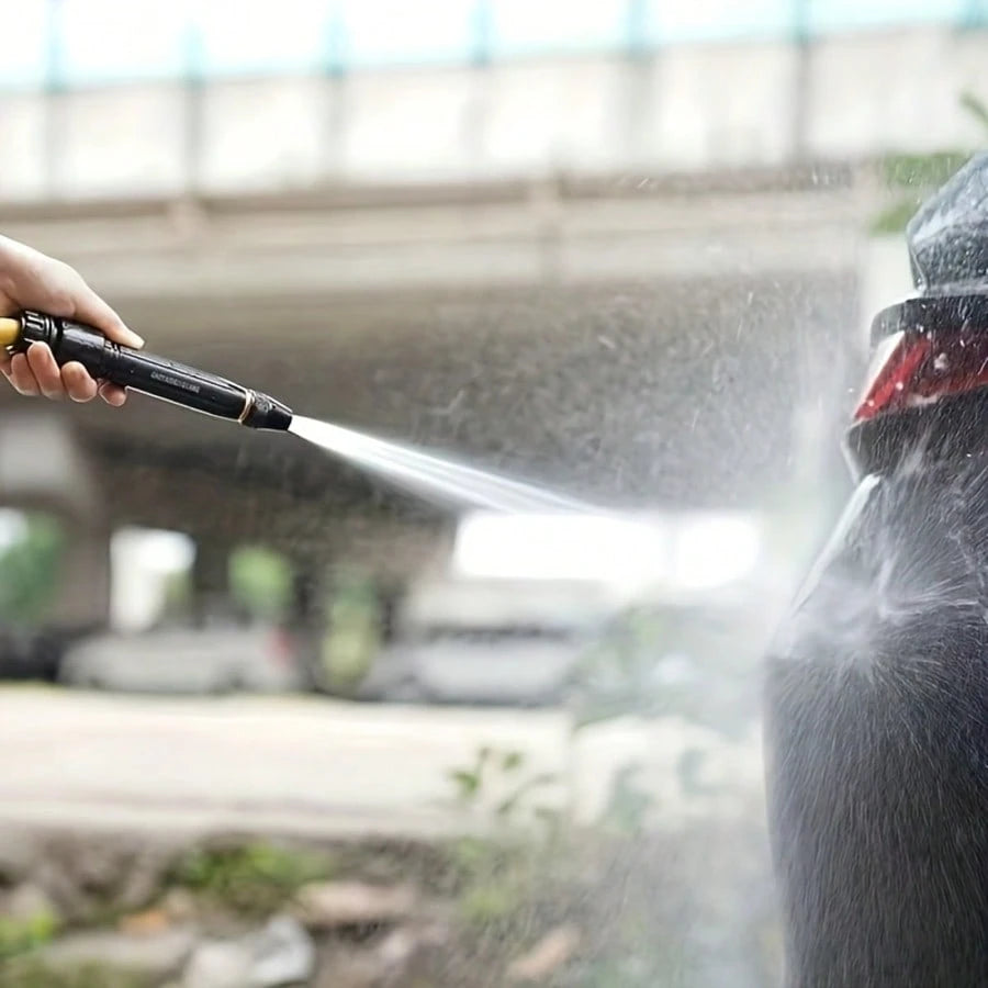 Portable High Pressure Water Gun, 2X Powerful High Pressure Car Wash Nozzle- Durable Plastic Body, Adjustable Garden Hose Spray Nozzle, Powerful Cleaning Tool For Motorcycles And Cars. Ergonomic Hand