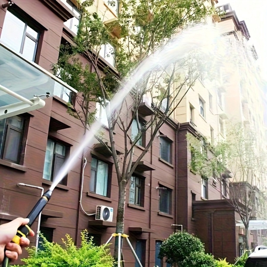 Portable High Pressure Water Gun, 2X Powerful High Pressure Car Wash Nozzle- Durable Plastic Body, Adjustable Garden Hose Spray Nozzle, Powerful Cleaning Tool For Motorcycles And Cars. Ergonomic Hand