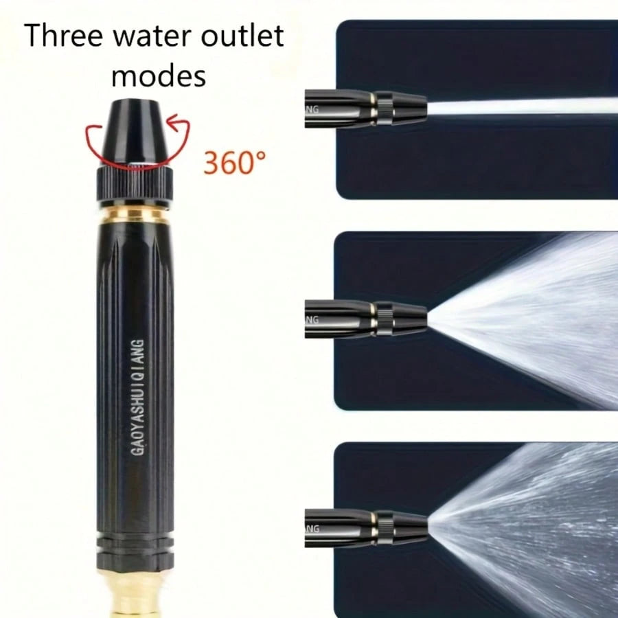 Portable High Pressure Water Gun, 2X Powerful High Pressure Car Wash Nozzle- Durable Plastic Body, Adjustable Garden Hose Spray Nozzle, Powerful Cleaning Tool For Motorcycles And Cars. Ergonomic Hand
