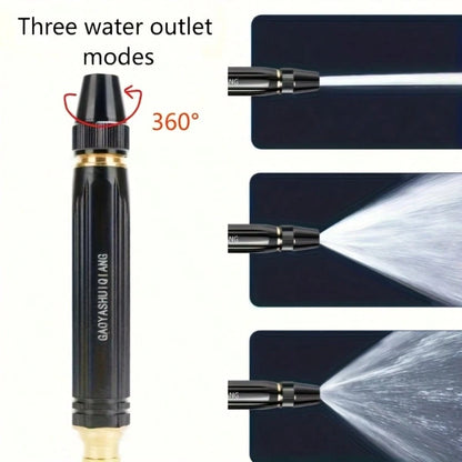 Portable High Pressure Water Gun, 2X Powerful High Pressure Car Wash Nozzle- Durable Plastic Body, Adjustable Garden Hose Spray Nozzle, Powerful Cleaning Tool For Motorcycles And Cars. Ergonomic Hand