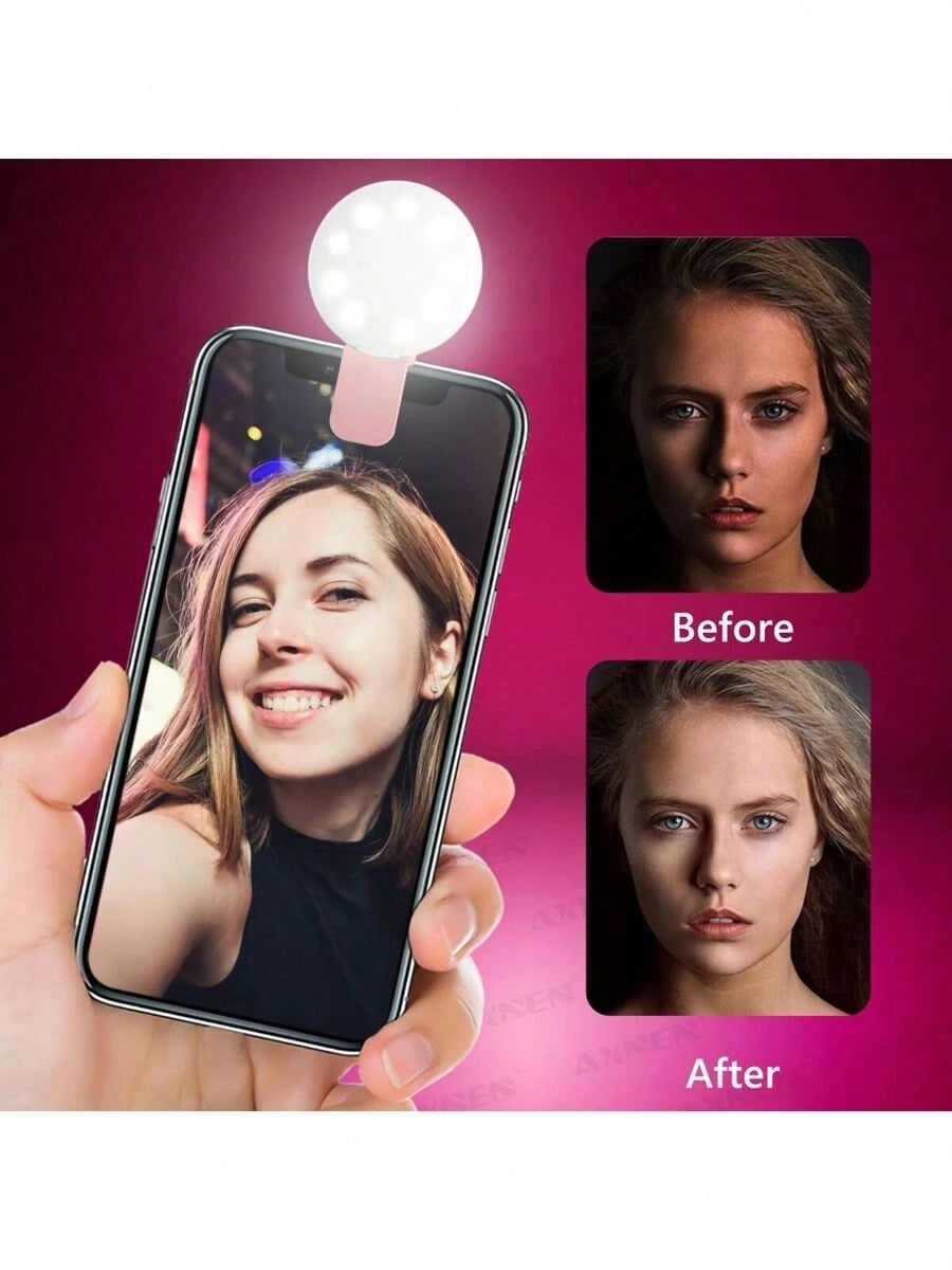 Portable LED Selfie Ring Light, Portable Lighting Lamp, Beauty Ring Light For Photography, Clip-On Selfie Light For Live Streaming, LED Light, Night Light, Reading Light, Suitable For Camping, Room De