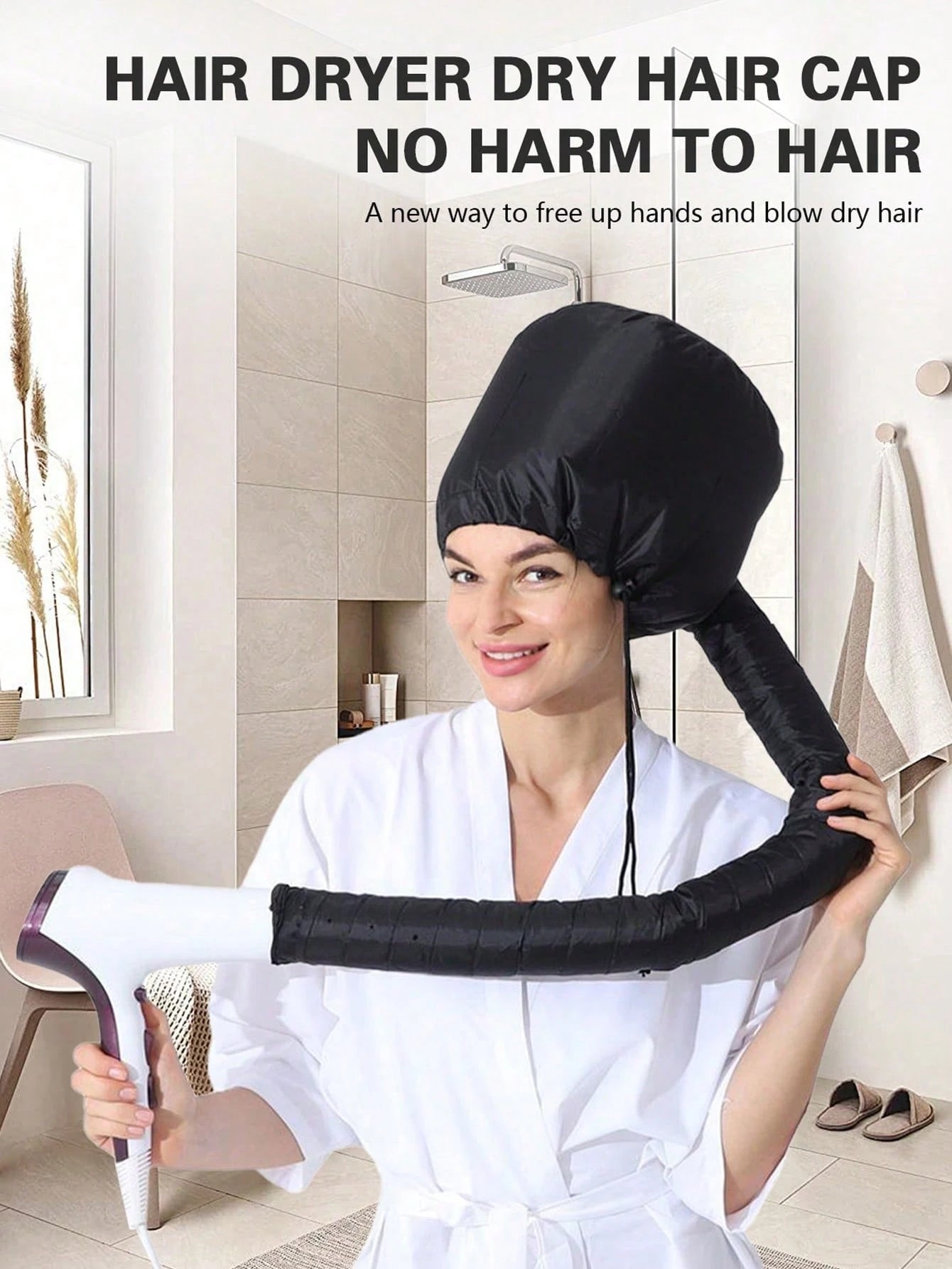 Portable Soft Hair Drying Cap, Hair Dryer Cap, Hair Treatment Cap, Hair Care Cap With Warm Air Drying For Women, Hair Tools, Hair Products And Accessories For Barber Salon Beauty Travel Essentials, Ba